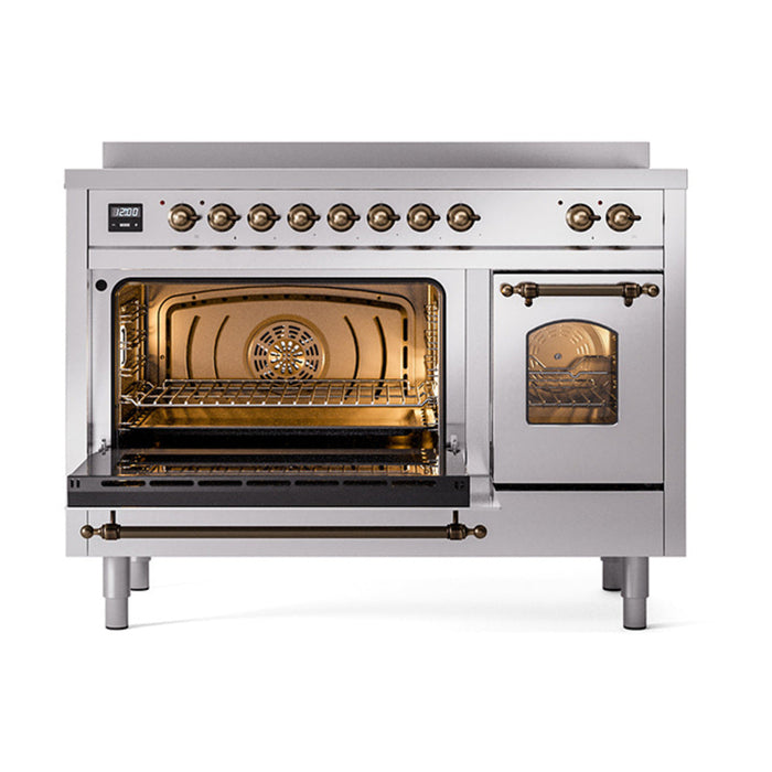 ILVE 48" Nostalgie II Electric Double Oven Range with 6 Elements, Triple Glass Cool Door  - UPI486NMP