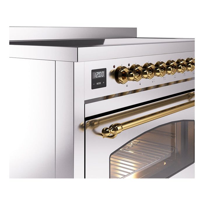 ILVE 48" Nostalgie II Electric Double Oven Range with 6 Elements, Triple Glass Cool Door  - UPI486NMP