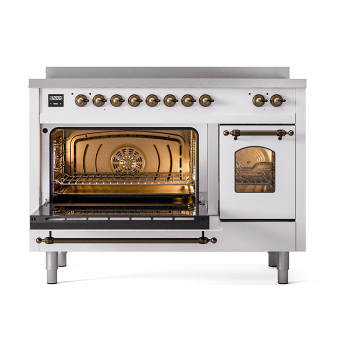 ILVE 48" Nostalgie II Electric Double Oven Range with 6 Elements, Triple Glass Cool Door  - UPI486NMP