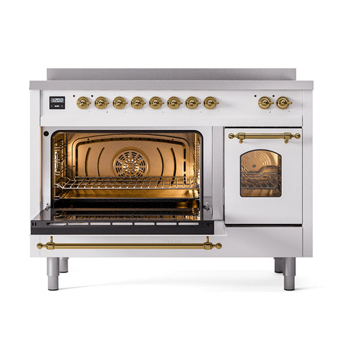 ILVE 48" Nostalgie II Electric Double Oven Range with 6 Elements, Triple Glass Cool Door  - UPI486NMP