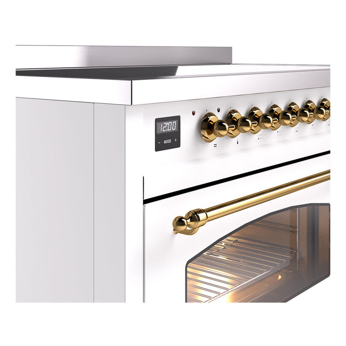 ILVE 48" Nostalgie II Electric Double Oven Range with 6 Elements, Triple Glass Cool Door  - UPI486NMP