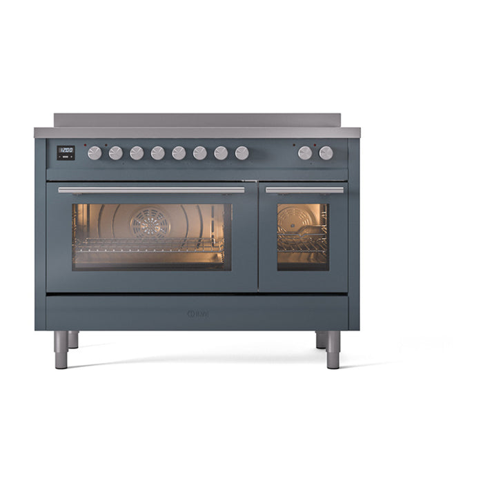 ILVE 48" Professional Plus II Induction Range with 8 Elements, Triple Glass Cool Door, Convection Oven - UPI486WMP