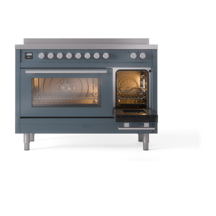 ILVE 48" Professional Plus II Induction Range with 8 Elements, Triple Glass Cool Door, Convection Oven - UPI486WMP