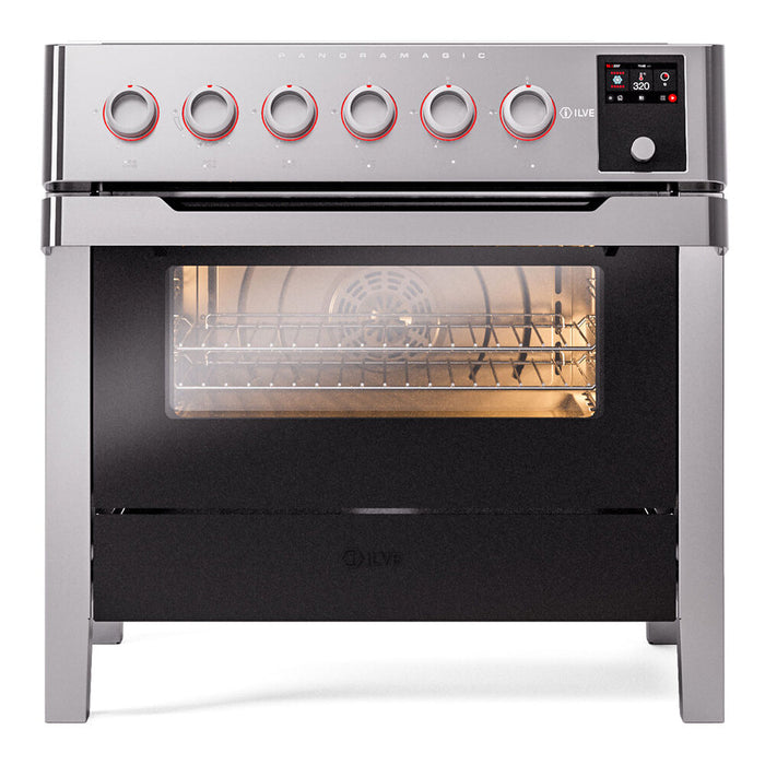 ILVE Panoramagic 36 inch Induction Range, 3.5 cu. ft. oven, 6 elements - UPMI09S3
