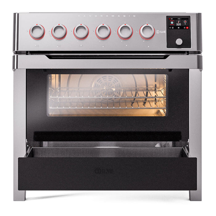 ILVE Panoramagic 36 inch Induction Range, 3.5 cu. ft. oven, 6 elements - UPMI09S3