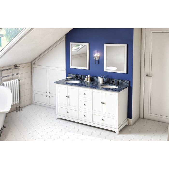 Jeffrey Alexander 60" White Addington Vanity, double bowl