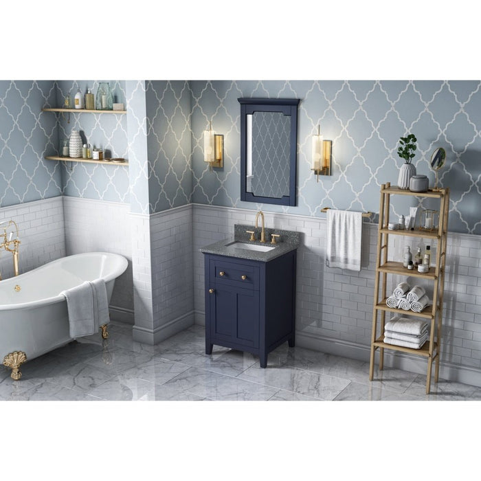 Jeffrey Alexander 24" Hale Blue Chatham Vanity, Boulder Cultured Marble Vanity Top, undermount rectangle bowl