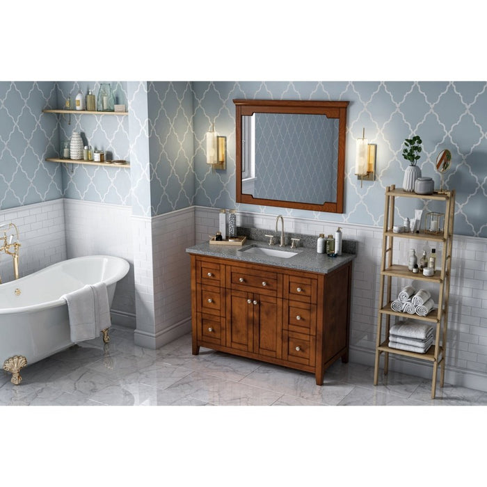 Jeffrey Alexander 48" Chocolate Chatham Vanity, with Vanity Top, undermount rectangle bowl