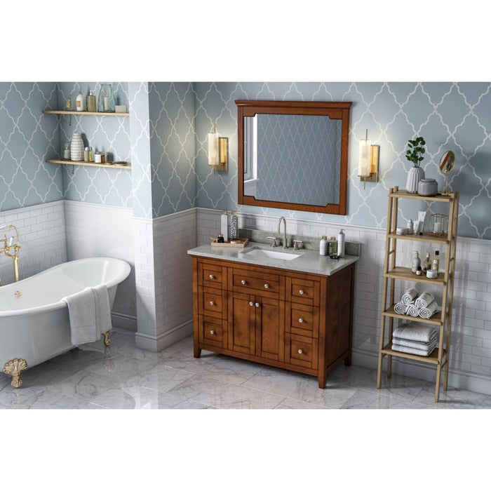 Jeffrey Alexander 48" Chocolate Chatham Vanity, with Vanity Top, undermount rectangle bowl