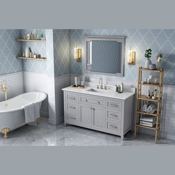 Jeffrey Alexander 60" Grey Chatham Single Vanity, with undermount rectangle bowl