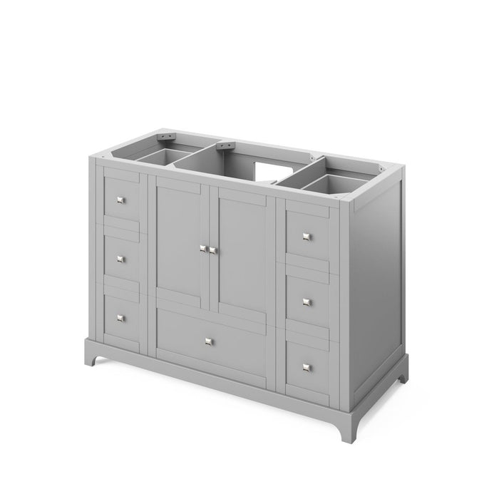 Jeffrey Alexander 48" Grey Addington Vanity, Steel Grey Cultured Marble Vanity Top, undermount rectangle bowl