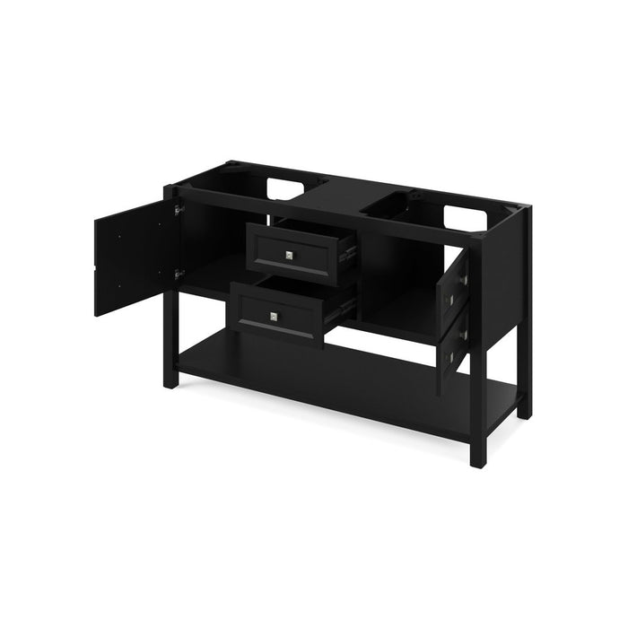 Jeffrey Alexander 60" Black Adler Vanity, double bowl