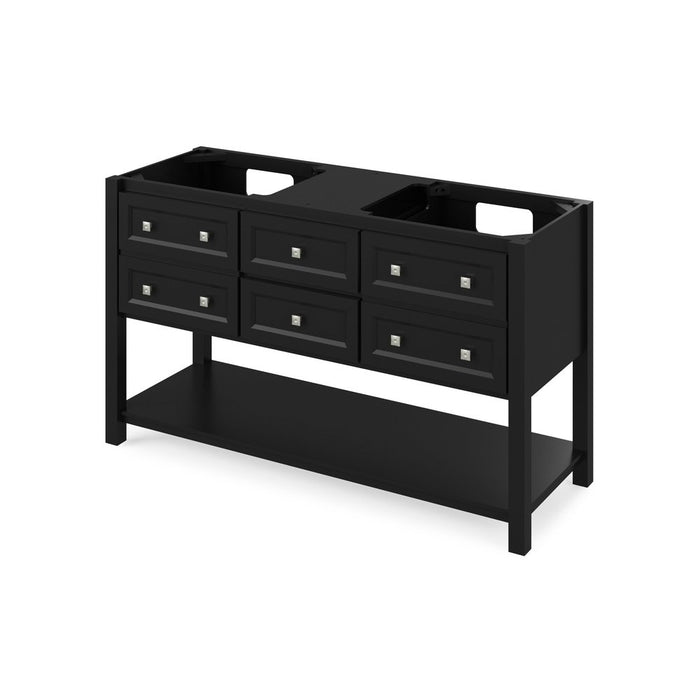 Jeffrey Alexander 60" Black Adler Vanity, double bowl