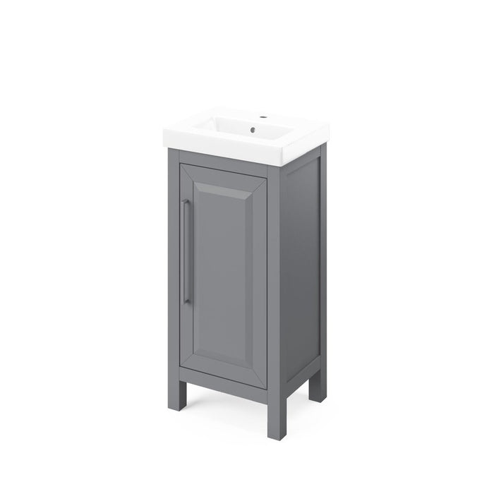 Jeffrey Alexander 18" Grey Cade Vanity, porcelain vessel top