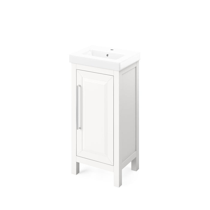 Jeffrey Alexander 18" White Cade Vanity, porcelain vessel top