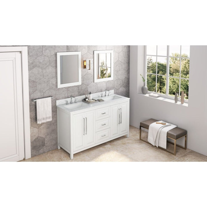 Jeffrey Alexander 60" Grey Cade Vanity, double bowl