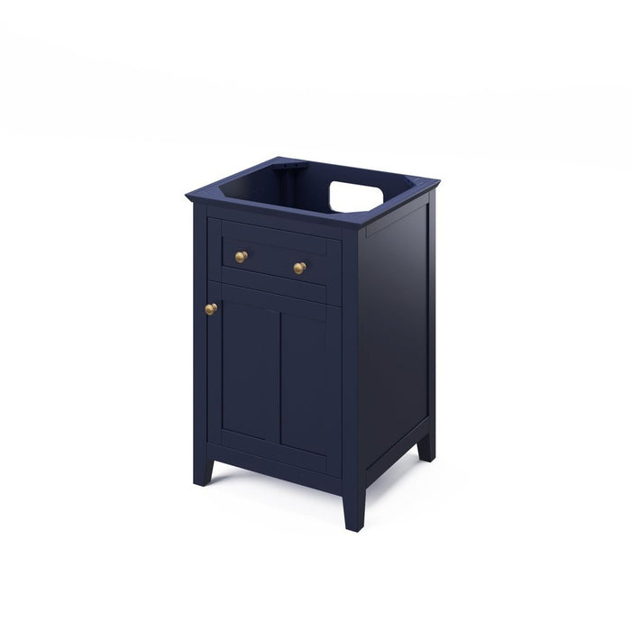 Jeffrey Alexander 24" Hale Blue Chatham Vanity, Black Granite Vanity Top, undermount rectangle bowl