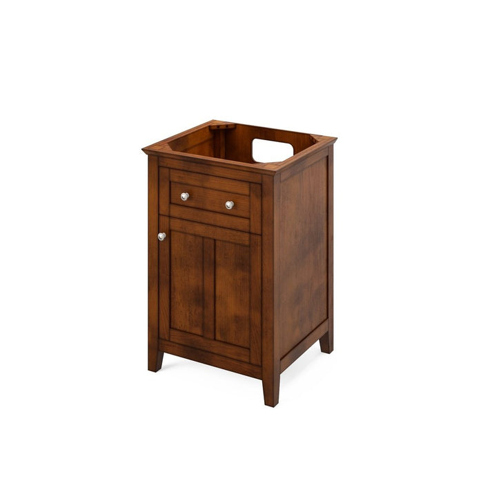 Jeffrey Alexander 24" Chocolate Chatham Vanity, Calacatta Vienna Quartz Vanity Top, undermount rectangle bowl