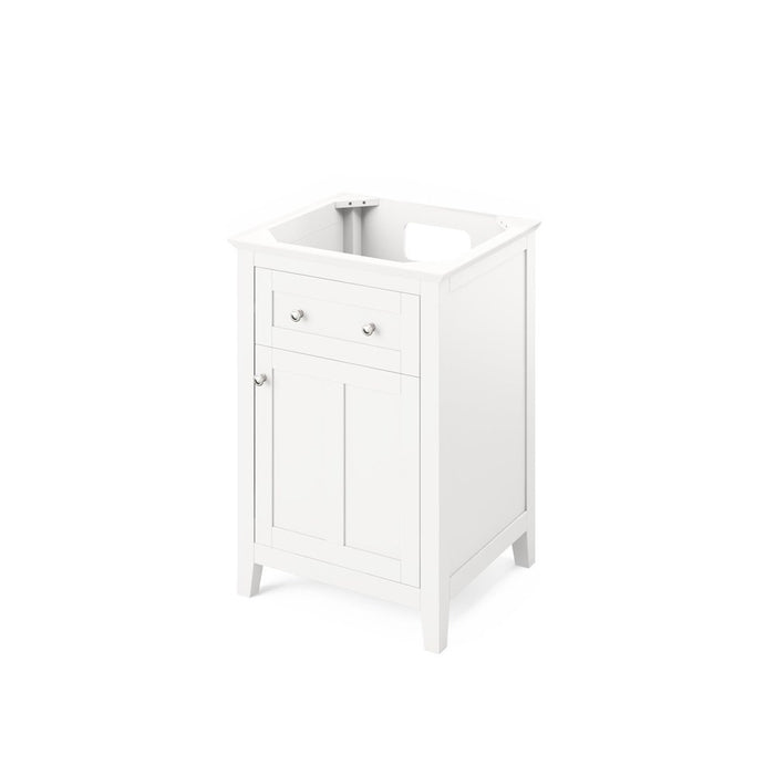 Jeffrey Alexander 24" White Chatham Vanity, Boulder Cultured Marble Vanity Top, undermount rectangle bowl