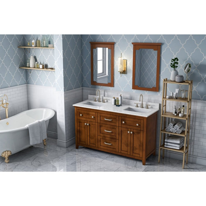 Jeffrey Alexander 60" Chocolate Chatham Vanity, double bowl