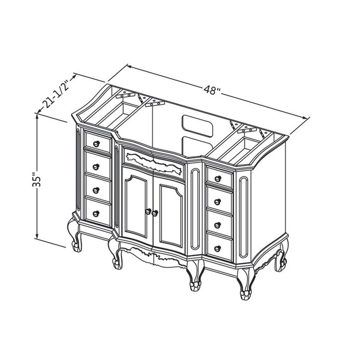 Jeffrey Alexander 48" Nutmeg Clairemont Vanity