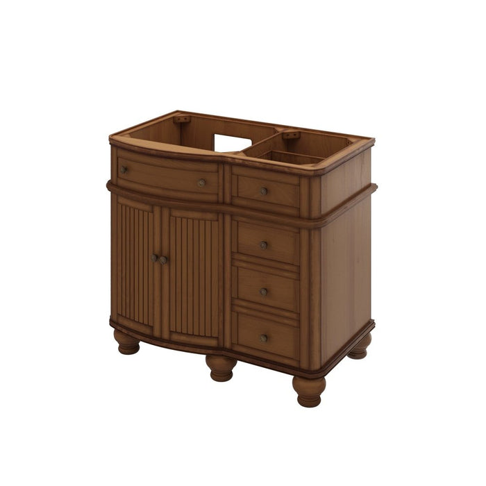 Jeffrey Alexander 48" Walnut Compton Vanity, Compton-only Black Granite Vanity Top, undermount oval bowl