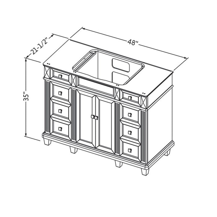 Jeffrey Alexander 48" White Douglas Vanity