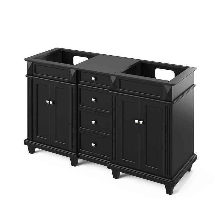 Jeffrey Alexander 60" Black Douglas Vanity, double bowl