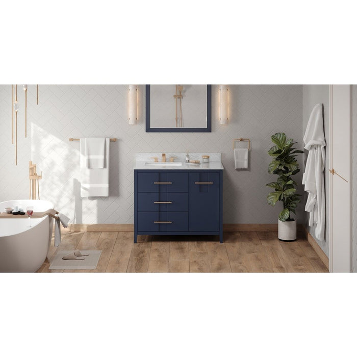 Jeffrey Alexander 42" Hale Blue Katara Vanity, left offset