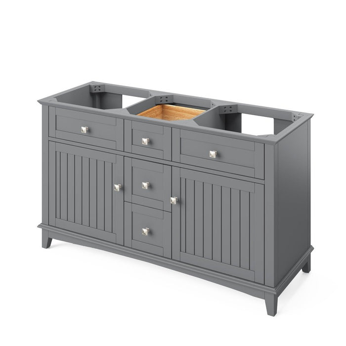 Jeffrey Alexander 60" Grey Savino Vanity, double bowl