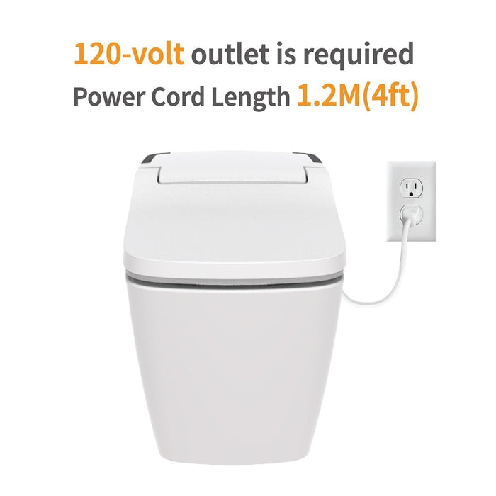 VOVO Stylement TCB-090SA Electric Integrated Smart Bidet Toilet  With Auto Open and Close Lid, Auto Flush, UV LED Sterilization, Heated Seat, Warm Dry and Water and Remote Control