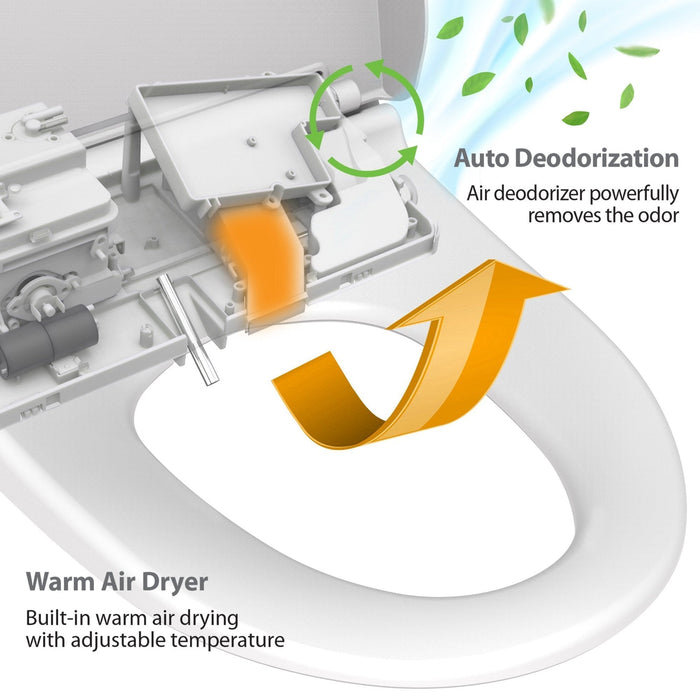 VOVO Stylement VB-4000SE Elongated Electric Premium Smart Bidet Toilet Seat With Wireless Remote Control