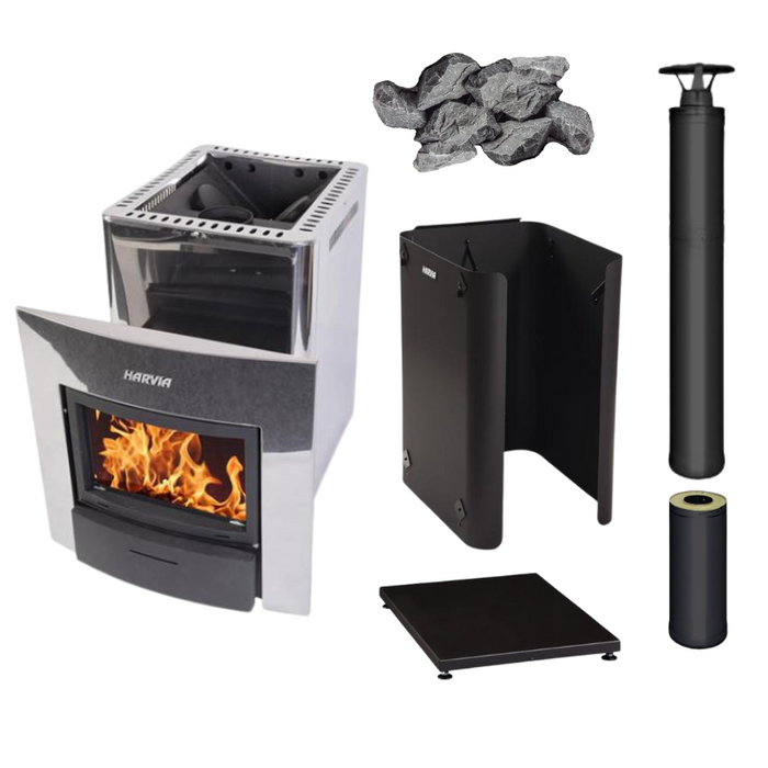 Harvia 20 Duo Wood Stove Sauna Heater Package