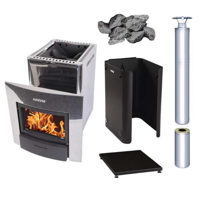 Harvia 20 Duo Wood Stove Sauna Heater Package