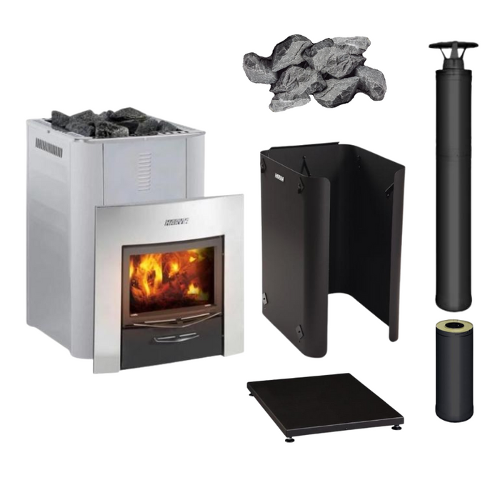 Harvia 36 Duo Wood Stove Sauna Heater Package