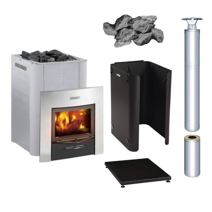 Harvia 36 Duo Wood Stove Sauna Heater Package