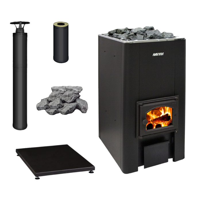 Harvia 50 Series Wood Stove Sauna Heater Package