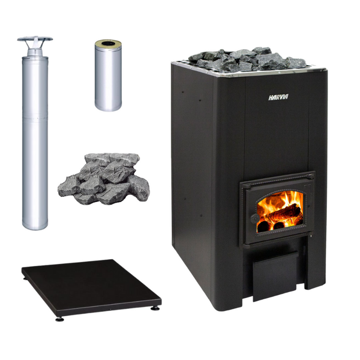 Harvia 50 Series Wood Stove Sauna Heater Package