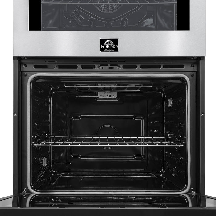 Forno Vomero 30-Inch Double Wall Oven, Stainless Steel, 10 cu.ft Total Capacity, 7100W Convection, Mechanical Controls, Self-Cleaning Function