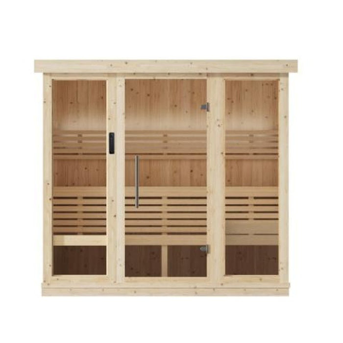 SaunaLife Model X7 Indoor 6-Person Home Sauna w/ Nordic Spruce