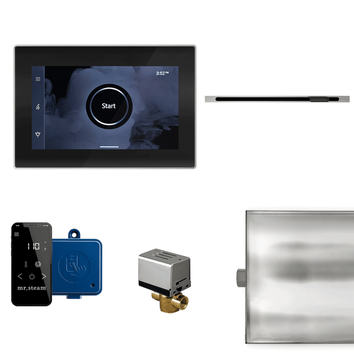 Mr. Steam XButler Linear Steam Shower Control Package with iSteamX Control and Linear SteamHead in Black Brushed Nickel