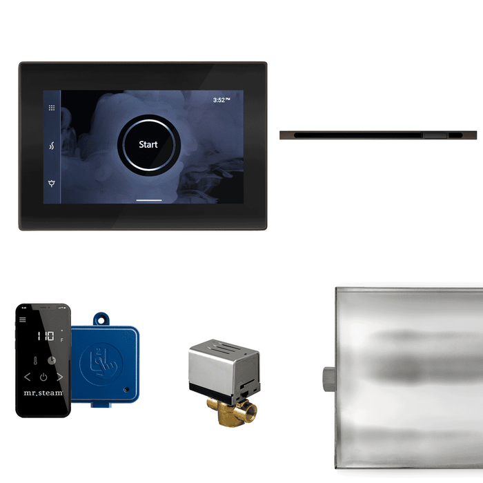 Mr. Steam XButler Linear Steam Shower Control Package with iSteamX Control and Linear SteamHead in Black Oil Rubbed Bronze