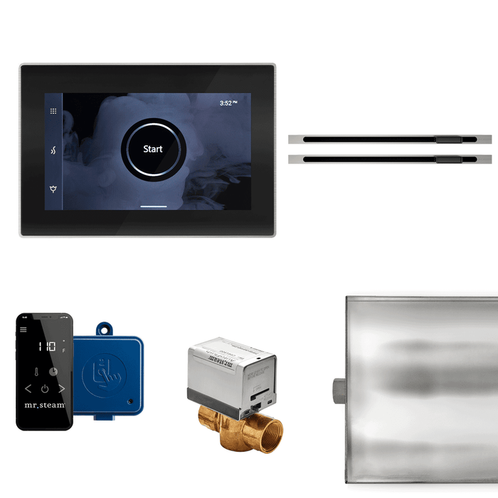 Mr. Steam XButler Max Linear Steam Shower Control Package with iSteamX Control and Linear SteamHead in Black Brushed Nickel