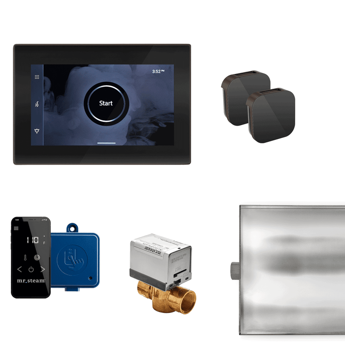 Mr. Steam XButler Max Steam Shower Control Package with iSteamX Control and Aroma Glass SteamHead in Black Oil Rubbed Bronze