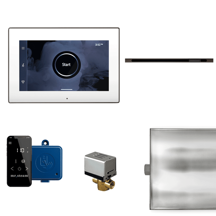 Mr. Steam XButler Linear Steam Shower Control Package with iSteamX Control and Linear SteamHead in White Oil Rubbed Bronze