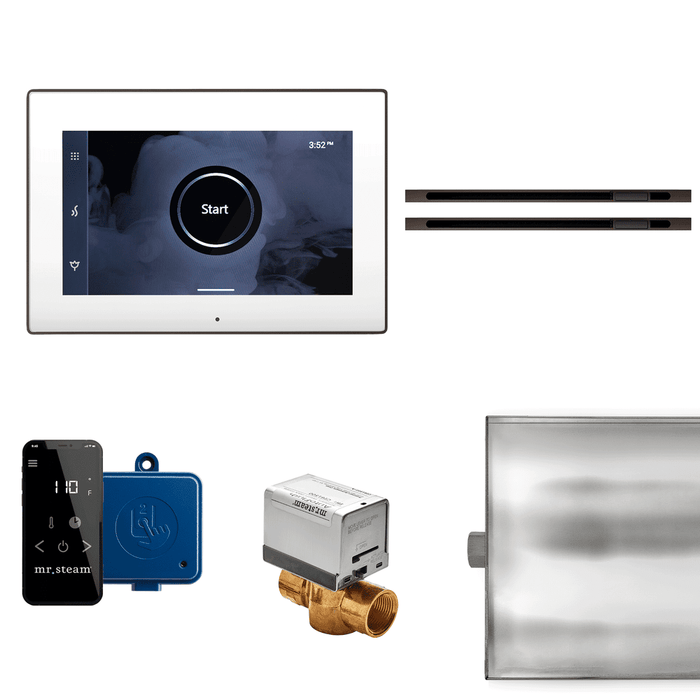 Mr. Steam XButler Max Linear Steam Shower Control Package with iSteamX Control and Linear SteamHead in White Oil Rubbed Bronze