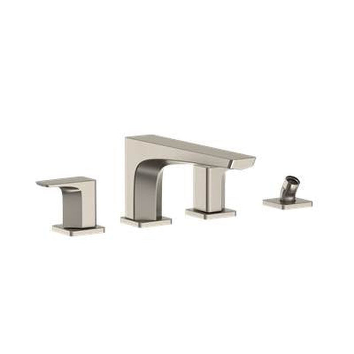 TOTO GE Two-Handle Deck-Mount Roman Tub Filler Trim with Handshower Brushed Nickel - TBG07202U#BN