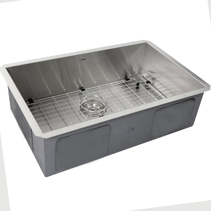 Nantucket Sinks 28 Inch Pro Series Large Rectangle Single Bowl Undermount Zero Radius Stainless Steel Kitchen Sink