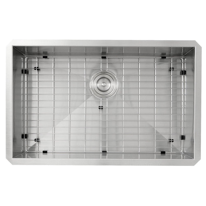 Nantucket Sinks 28 Inch Pro Series Large Rectangle Single Bowl Undermount Zero Radius Stainless Steel Kitchen Sink