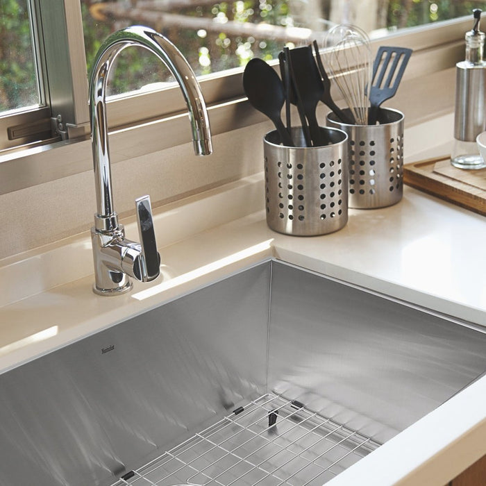 Nantucket Sinks 28 Inch Pro Series Large Rectangle Single Bowl Undermount Zero Radius Stainless Steel Kitchen Sink